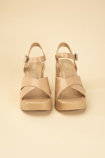 CRISSCROSS SANDAL HEELS