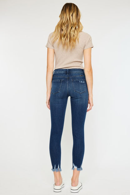 Kan Can USA High Rise Hem Detail Ankle Skinny