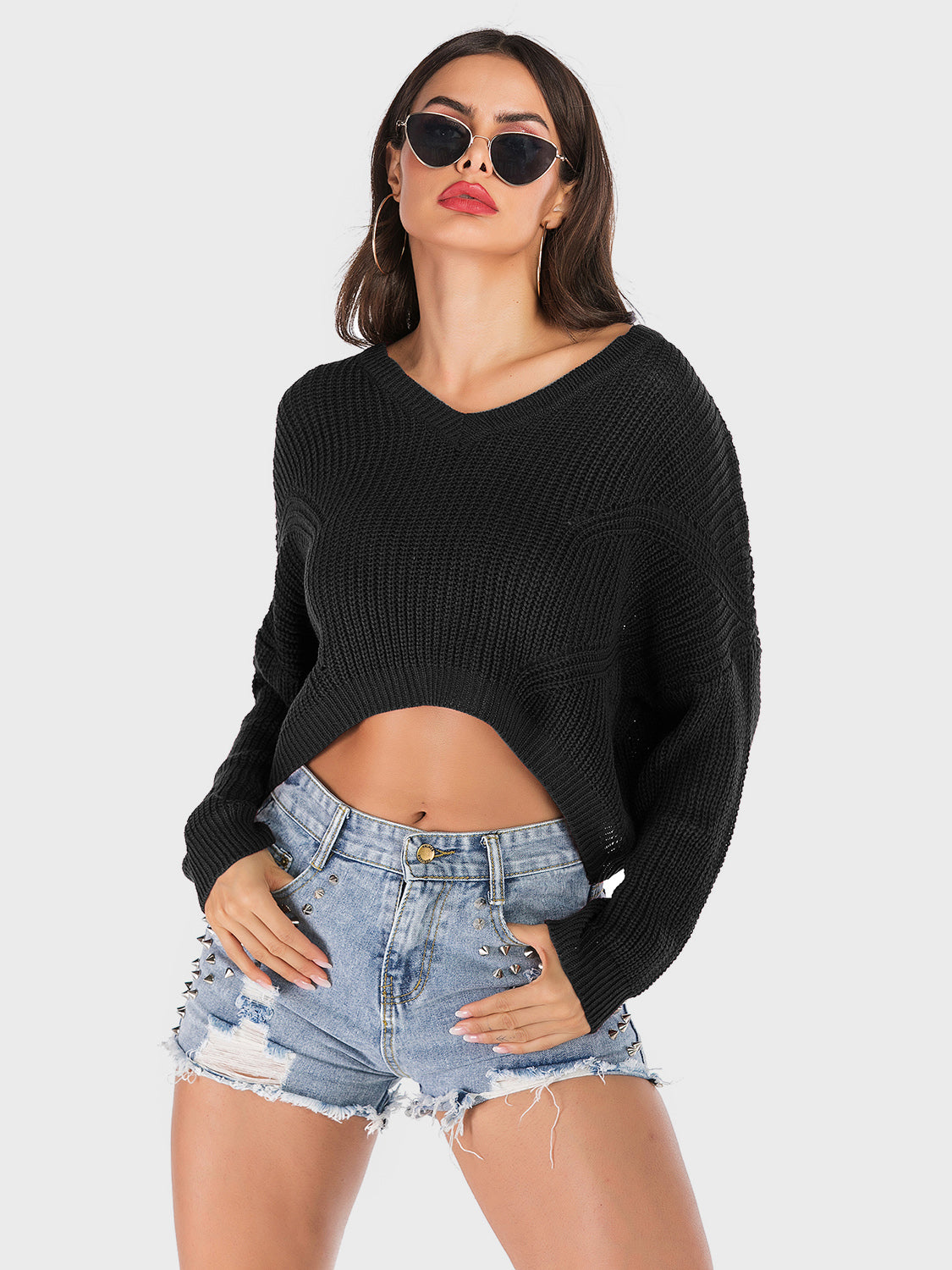 V-Neck Long Sleeve Sweater