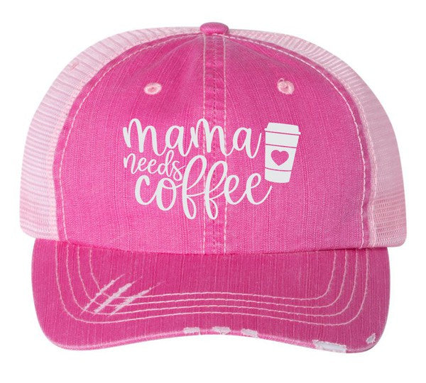 Mama Needs Coffee Embroidered Trucker Hat