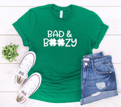 Bad and Boozy Crew Neck Tee