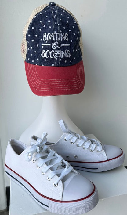 Freedom Stars Patriotic Boating N Boozing Hat