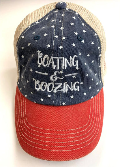 Freedom Stars Patriotic Boating N Boozing Hat