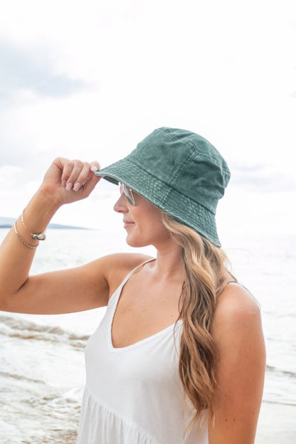 Solid Distressed Bucket Hat