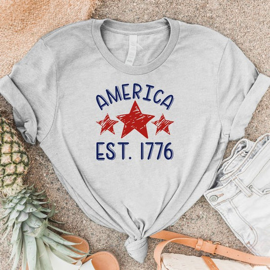 America Est 1776 Crew Neck Softstyle Tee