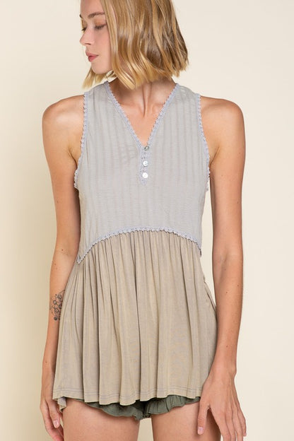 POL Simple But Unique Babydoll Knit Tank Top