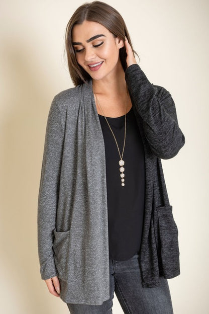 Two Tone Knit Cardigan