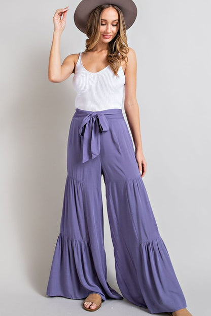 TIERED WIDE LEG PANTS