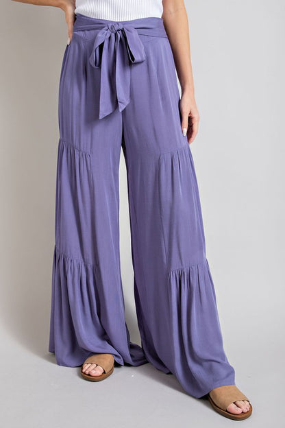 TIERED WIDE LEG PANTS