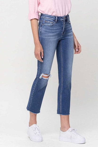 VERVET by Flying Monkey Mid-Rise Straight Crop Jeans