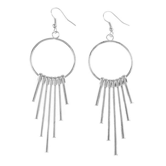 SILVER BAR DROP EARRINGS