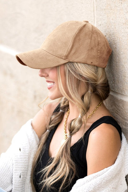 Suede Boyfriend Ball Cap Hat