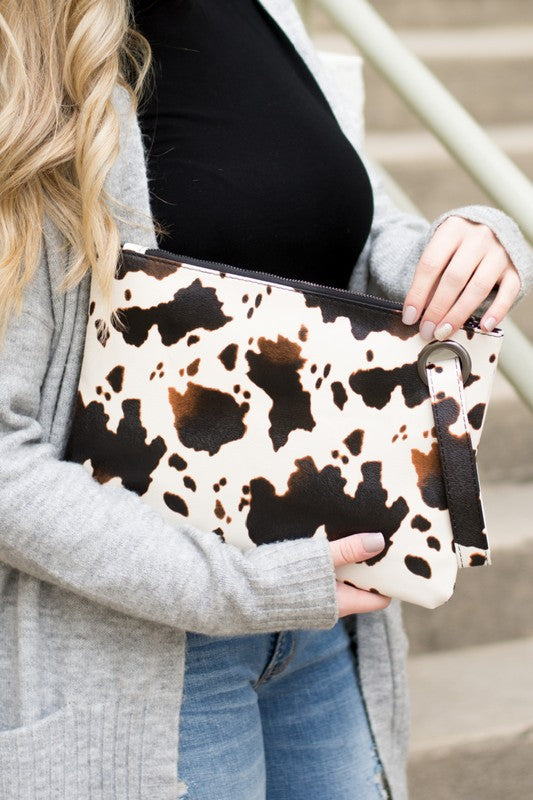 Cow Print Oversized Everyday Clutch