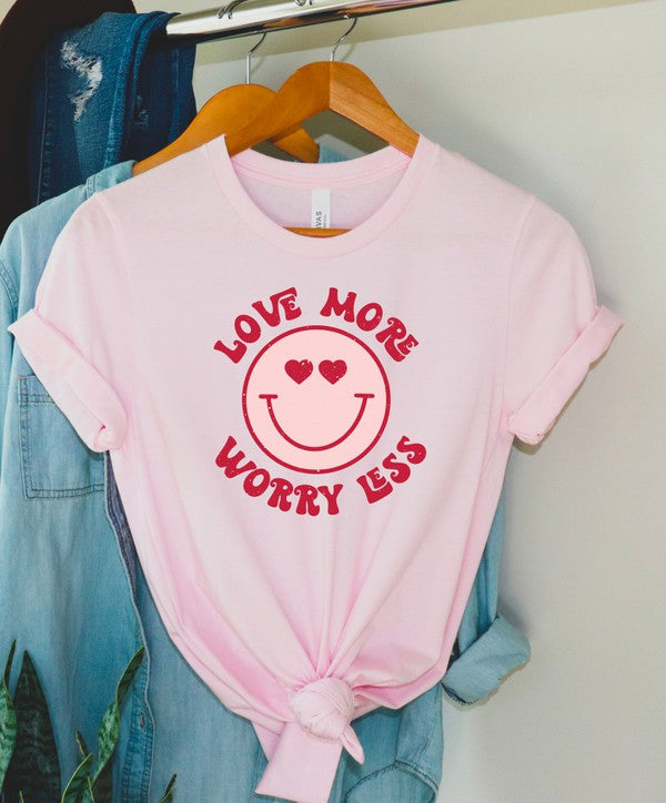 Love More Worry Less Smiley Face Softstyle Tee