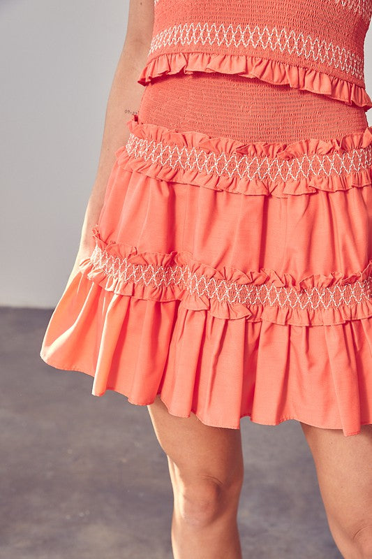 TIERED RUFFLE SKIRT