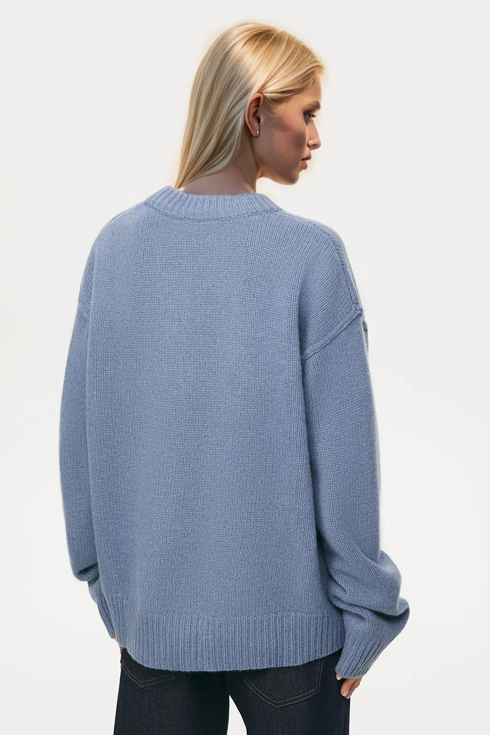 Round Neck Dropped Shoulder Sweater