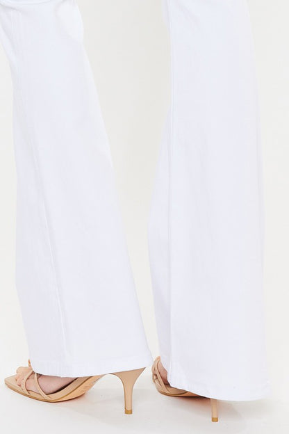 KAN CAN USA MID RISE WHITE FLARE JEANS