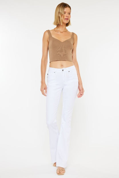 KAN CAN USA MID RISE WHITE FLARE JEANS