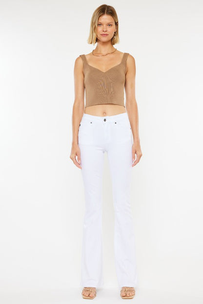 KAN CAN USA MID RISE WHITE FLARE JEANS