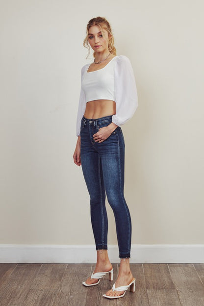 Kan Can USA HIGH RISE ANKLE SKINNY JEANS