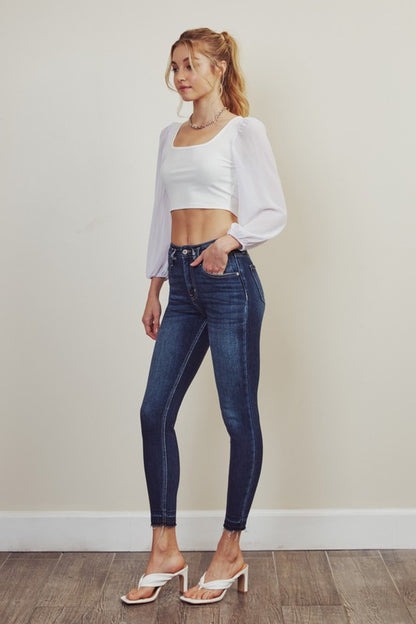 Kan Can USA HIGH RISE ANKLE SKINNY JEANS