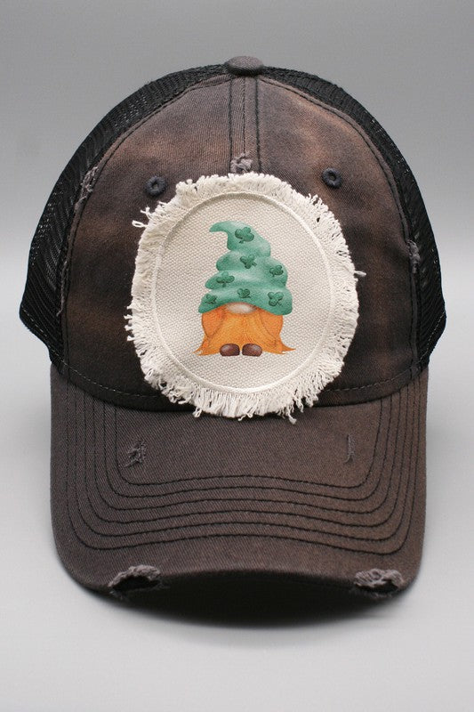 Red Haired St Patrick's Gnome Trucker Hat