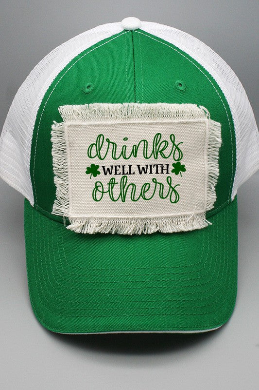 Cute Script Drinks Wells With Others Trucker Hat