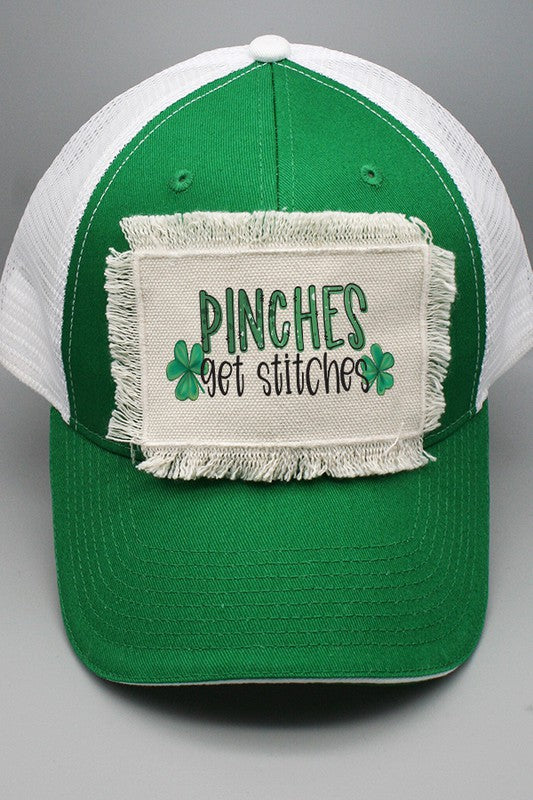 Pinches Get Stitches St Patrick's Trucker Hat