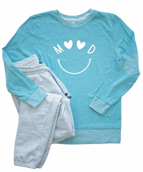 Mood Smile Crewneck Elbow Patch Crew