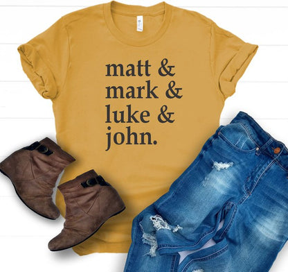 Matt, Mark, Luke & John Short Sleeve Crew Neck Tee