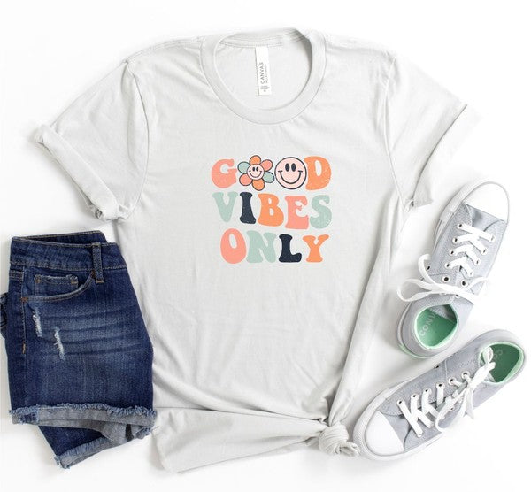 Retro Smiley Face Good Vibes Only Softstyle Tee