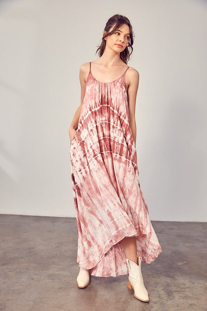 TIE DYE CAMI MAXI DRESS