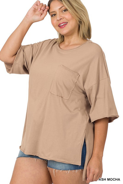 PLUS ROW EDGE HI-LOW HEM BOX TOP