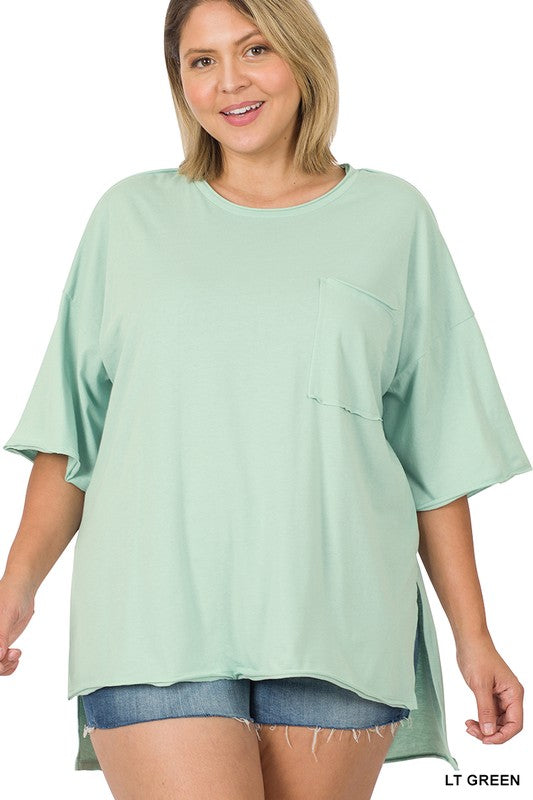 PLUS ROW EDGE HI-LOW HEM BOX TOP