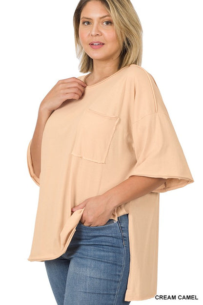 PLUS ROW EDGE HI-LOW HEM BOX TOP