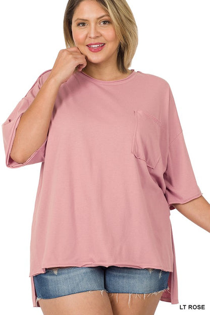 PLUS ROW EDGE HI-LOW HEM BOX TOP