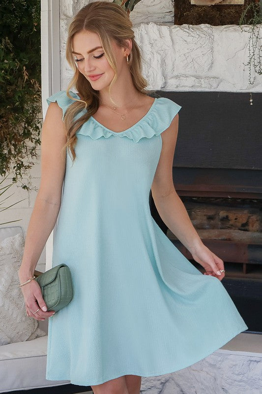 Cute Ruffle Collar Summer Dress