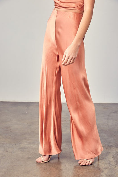 SATIN FLARED PANTS