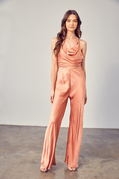 SATIN FLARED PANTS