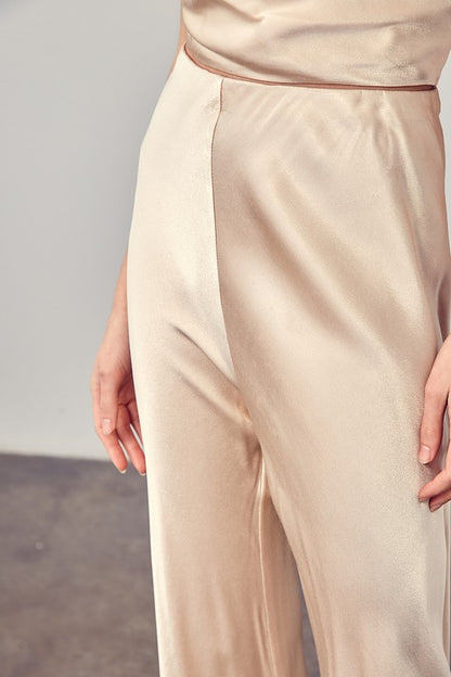 SATIN FLARED PANTS