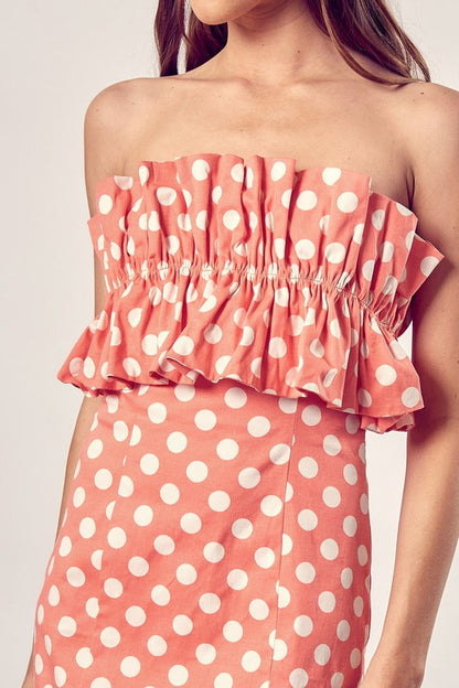 RUFFLE POLKA DOT DRESS