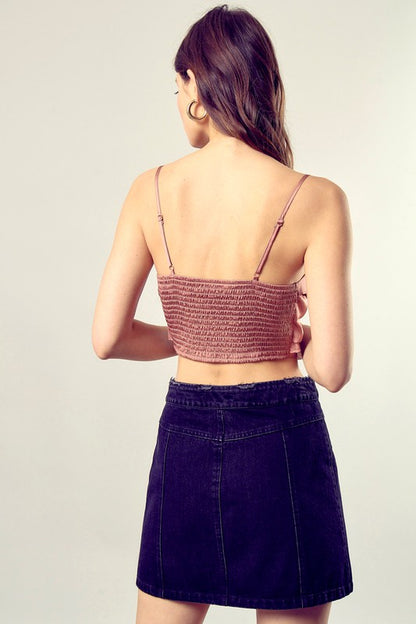 FRONT TIE UP CAMI CROP TOP