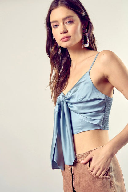 FRONT TIE UP CAMI CROP TOP