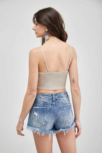 FRONT TIE UP CAMI CROP TOP