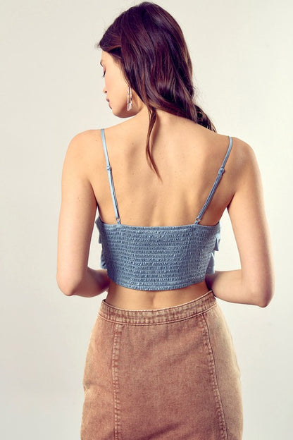 FRONT TIE UP CAMI CROP TOP