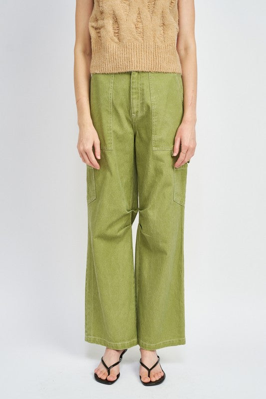 HIGH RISE FIT CARGO PANTS