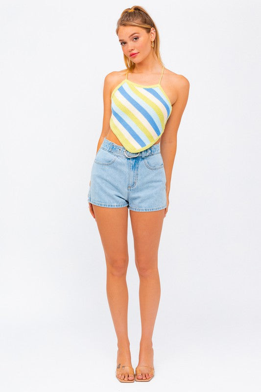 SLEEVELESS KINT CROPPED TOP