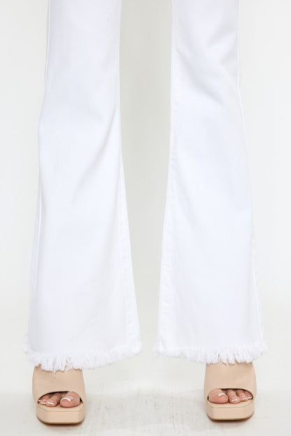 KAN CAN USA HIGH RISE WHITE FLARE JEANS