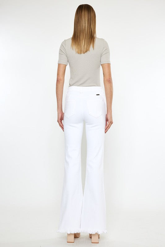 KAN CAN USA HIGH RISE WHITE FLARE JEANS