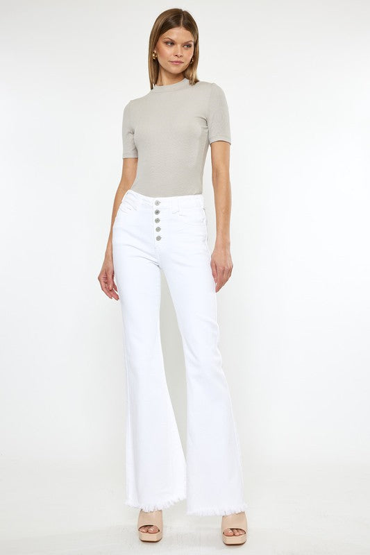 KAN CAN USA HIGH RISE WHITE FLARE JEANS